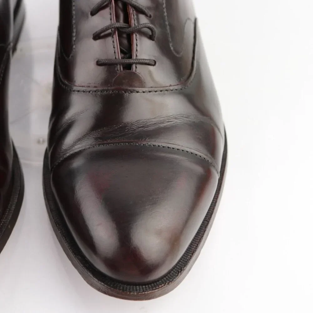 Vintage USA Cole Haan Mens Oxford Size 8.5 D Burgundy Leather Cap Toe Dress Shoe